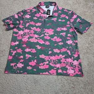 Sunday Swagger Polo Golf Shirt Floral Print Sz 4XL